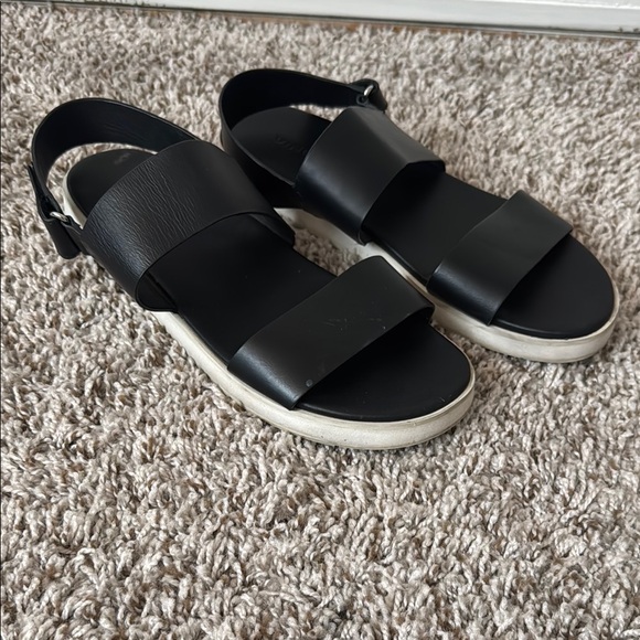 Vince Shoes - Vince Black Strap Sandals with White Soles 8.5